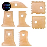 7 Pcs Wooden Pottery Trimming Tools Pottery Trimming Tools Multishape Pottery Profile Rib Bundle Foo