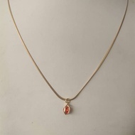 Beautiful 22k gold crystal pendant titanium necklace