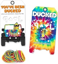 Duck Tags, You've Been Ducked, Duck Duck Tags, Rainbow Tie Dye Design Duck Tags, Ducking Game Card, 