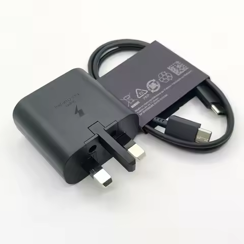 For Samsung 25W UK Charger PD Super Fast Charge Adapter For Galaxy S24 S23 S22 S21 S20 Note 20 Ultra