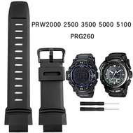 [HOT JUXXKWIHGWH 514] สายรัดข้อมือยางสำหรับ Casio PROTREK PRG-260/270/550/250 PRW-3500/2500/5100เปลี่ยนสร้อยข้อมือสีดำ18มิลลิเมตรซิลิโคน Watch Bands