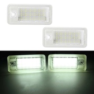 2Pcs Error Free 18 SMD Car LED Number License Plate Lights Lamps White For Audi A4 A3 A6 C6 A8 B6 B7