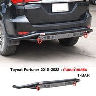 กันชนท้าย Toyota Fortuner 2015-2023+ห่วงOMEGAแดง กันชนเหล็กเสริมออฟโรด กันชนเหล็กดำ กันชนหลัง โตโยต้า ฟอร์จูนเนอร์ กันชน Off Road กันชนท้ายเหล็ก LWN4x4