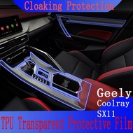 Car Interior Center Console Transparent TPU Protective Film For Geely Coolray Anti-scratch Accessories Escape SX11 2018-