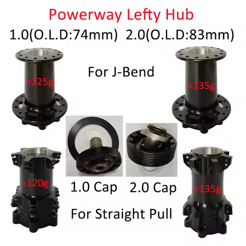 Powerway Lefty Hub L10/L31-74mm(1.0) or L11/L32-83mm(2.0) 6 Bolt Disc Brake J-Bend/Straight Pull 24/