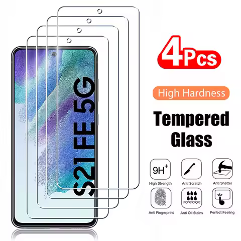 4PCS Tempered Glass for Samsung Galaxy S23 S20 FE S21FE 2.5D 9H Protective Screen Protector Film For