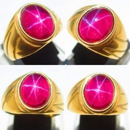 Men's ring ruby star burma top 6 ray star sharp HQ crystal