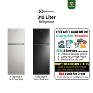 Electrolux Fridge 312L Refrigerator ETB3400K-A Silver ETB3400K-H Glossy Black
