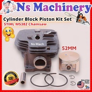 Stihl MS382 Chainsaw Cylinder Block Piston Kit Set 52MM Piston