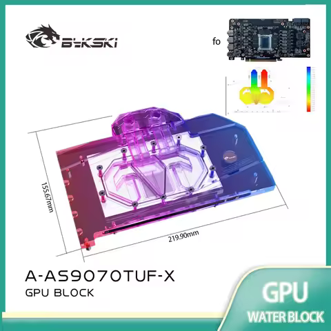 Bykski GPU Block for ASUS Radeon RX 9070 XT TUF O16G GAMING / PRIME Video Card Water Cooling / Coppe