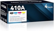 410A Black, Cyan, Magenta, Yellow Toner Cartridges 4 Pack Compatible for HP 410A 410X Color Laser Je