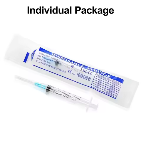 100pcs 3ml/cc Sterile Disposable Luer Lock Syringe With Needle 23G 1inch Individually Wrapped for La