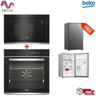 (beko) ไมโครเวฟฝัง 25 ล. BMCB 25433 X TH + เตาอบบิวต์อิน 72 ล. BBIM13400XPSWE ฟรีตู้เย็นมินิบาร์ RS9221P