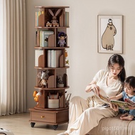 Bookshelf Rotating Household Living Room Mobile Wheelable Student Painting Shelf Bookcase Back Wall 