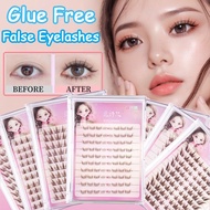 100-120 Cluster Glue Free Self-Adhesive False Eyelashes with Tweezer Reusable Softer Waterproof Lash