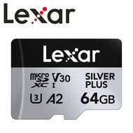 Lexar 64GB 64G Silver Plus MicroSDXC UHS-I (U3) A2 Memory Card Micro SD Card