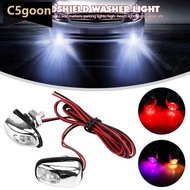C5GOON 2Pcs Universal Car LED Light Lamp Auto Windshield Washer Wiper Jet Water Spray Nozzle Spout W