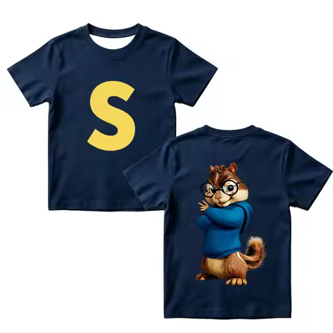 Alvin and the Chipmunks Children's T-shirts 3D Cartoon Print Tee Boys Girls Short Sleeve Kids Casual