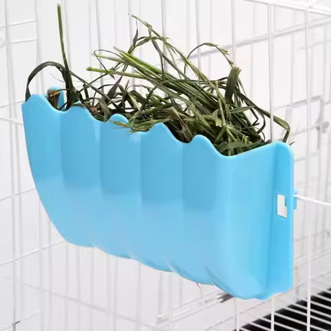 External Rabbit Hay Feeder Holder Food Rack Durable Cage Small Pet Feeding Bowl for Hedgehog Ferret 