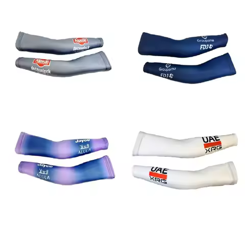 ONE PAIR SPRING SUMMER/WINTER FLEECE THERMAL 2025 Jayco AlUla/FDJ/UAE/ALPECIN Team Cycling Arm Warme