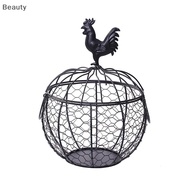 [beauty] Metal Art Eggs Storage Basket Chicken Shaped Egg Holder Household Vegetables Fruit Containe