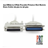 2m DB25 to CN36 Parallel Printer Dot Matrix Data Cable 25 pin to 36 pin