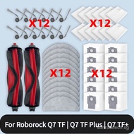 Main Side Brush Dust Bag Mop Cloth Filter Accessories Compatible For Roborock Q7 TF | Q7 TF Plus | Q
