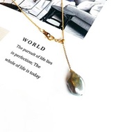 Eli Jewelry義大利14K黃K金 頂級大溪地南洋珍珠14K黃金Y字珍珠項