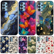 Case For Samsung Galaxy A52 A52S 5G 4G Case Back Cover Black Tpu betterfly flower cute aesthetic