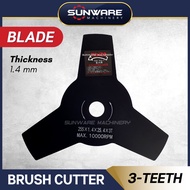 3T Mata Pisau Mesin Rumput 3 Gigi Brush Cutter Metal Blade 3 Teeth (Black / Blue)