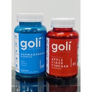 GOLI Variety Pack Ashwagandha Gummies & Apple Cider gummy [60s]