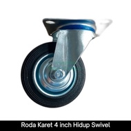 4 inch Black Rubber Wheels 4" 100 mm Swivel Trolley Cart Wheels