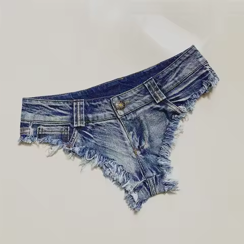Low Waist Shorts Mini Hot Jeans Dance Thong Bar Shorts Denim Beach Casual Lady