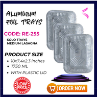 RE255 10x7.4x2.3 inches  Aluminum Foil Trays with Transparent Lid 1750ml  Aluminum Foil Tray With Li