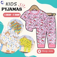CantikBaby (6M-5Y) Baju Tidur Budak Short Sleeve Long Pants Set Baby Kids Pajamas Pyjamas Sleepwear 