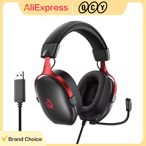 QCY VN200 Pro H7GM Wired Gaming Headset 7.1 Surround Over Ear USB Gaming Gamer Headphones For PC PS4