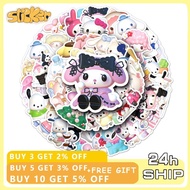 50pcs Mixed 3D Sanrio Stickers Hello Kitty My Melody Kuromi Cinnamoroll Graffiti DIY Sticker