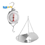 110 Lbs Large Display Hanging Scale with Scale Scoop Kitchen  Weight Scale Silver Industrial Spring 