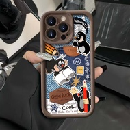 N1JL Retro Cartoon 17 Apple iPhone 15 PRO MAX Shock-resistant Phone Case ins Anime 14 Thickened Sili