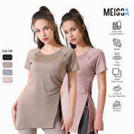Meissa Short Sleeve Sports Top with Side Drawstring Sport Top Sport Shirt