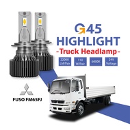 2PCS *1Year Warranty* Fuso FM65FJ Truck&Lorry LED Headlight Highlight Headlamp 24V H1 H4 H7 H8/H11
