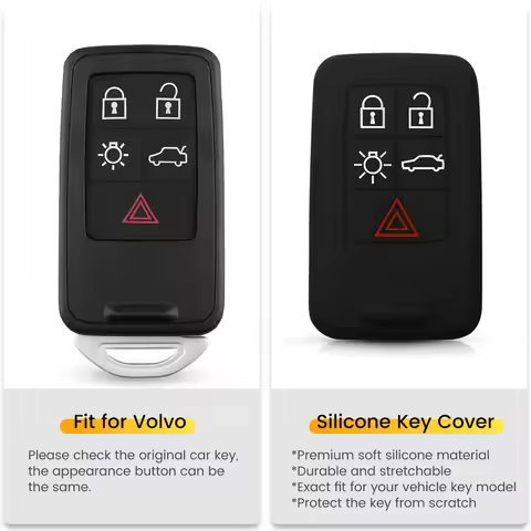 KEYYOU Silicone Car Key Case Cover Auto Remote Skin Shell Holder For Volvo S60 S70 S80 S90 V60 XC60 