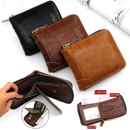 Men wallet PU Soft Leather zipper wallet card holder wallet case for men