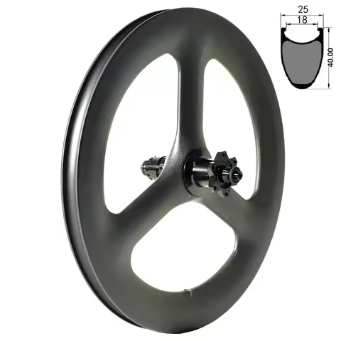 18 Inch 355 Carbon 3 Spokes Wheelset Folding Birdy Bicycle V Disc Brake BMX Fixed Gear Clincher Rim 