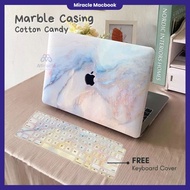 Macbook pro protective Case 13 Inch water/ M1 M2 M3 M4 Casing Marble Cotton Candy Clear includes sil