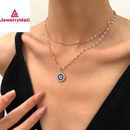 18k gold pawnable saudi gold original devil's Eye double layer necklace for women gift