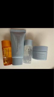 清貨， 全新 Laneige 基礎套裝， 一套四件， 有水庫補濕微質酸洗面乳、細膚水、面霜、抗氧淨白肌底液, 售$159包郵