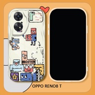 For OPPO Reno8 T Reno8 Pro Reno 8T 5G Reno 8 Pro Soft Silicone Phone Casing Cartoon Tetris Wave Edge Back Cover Case Protection Shockproof Cases