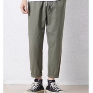 เสื้อผ้าผู้ชาย กางเกงขายาว กางเกงชิโน Men Pants Casual Long Pants Korean Ankle Pants Summer Slim Fit Trousers Black Pants with Back Pocket