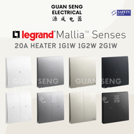Legrand Mallia Senses 20A Heater Switch 1G1W 1G2W 2G1W | Guan Seng Electrical